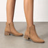 DAMEN CHUNKY LOW HEEL STIEFELETTEN – SLIP-ON FREIZEITSCHUHE IM SCHWARZEN COVER-STIL